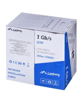 LANBERG KABEL UTP 1GB/S 305M DRUT CCA CZARNY