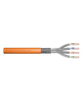 Digitus Kabel instalacyjny kat.7, S/FTP, Dca-s1a d1 a1, AWG 23/1, LSOH, 1000m, pomarańczowy, szpula