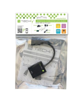 Techly HDMI - VGA+3.5mm+Micro USB B M/F 0,15 m Czarny