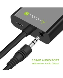 Techly HDMI - VGA+3.5mm+Micro USB B M/F 0,15 m Czarny