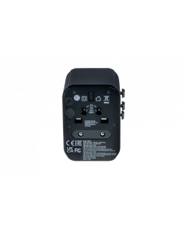Adaptery wtyczek zasilających Verbatim UTA-03 globalny 1xUSB-C PD 30W QC 18W, 1xUSB-C 15W, 2xUSB-A 12W