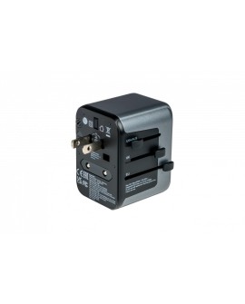 Adaptery wtyczek zasilających Verbatim UTA-03 globalny 1xUSB-C PD 30W QC 18W, 1xUSB-C 15W, 2xUSB-A 12W