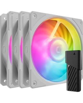 COOLER MASTER WENTYLATOR Mobius 120P ARGB White 3-Pack Fan Kit