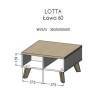 Ława LOTTA 60 wotan + czarny mat