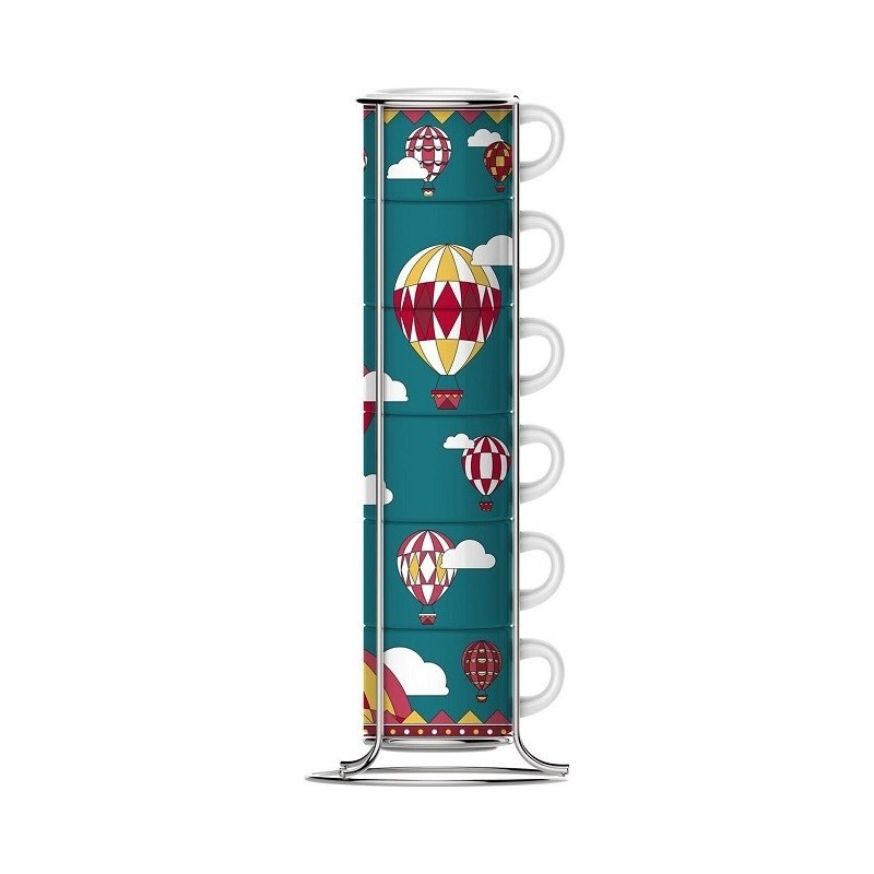 Bialetti zestaw 6 filiżanek na stojaku Winter Wonderland