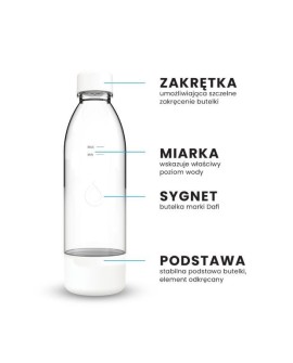 Zestaw dodatkowych butelek do saturatora Dafi PushAir 2x0,7L (białe)