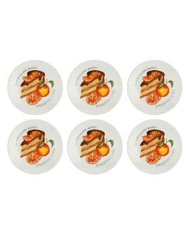 LA PORCELLANA BIANCA GOLOSERIE Zestaw 6 talerzy do ciasta 17.5 cm