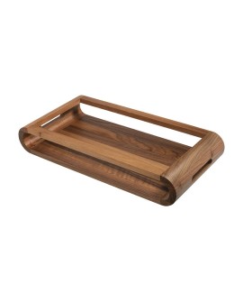 ARTELEGNO VASD Dwustronna taca z drewna orzechowego 21 x 43 cm