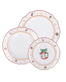 LA PORCELLANA BIANCA CHRISTMAS EDITION Zestaw 3 talerzy dla 2 osób