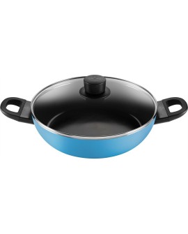 BALLARINI CAPRERA Patelnia głęboka 2H z pokrywką 28 cm niebieska