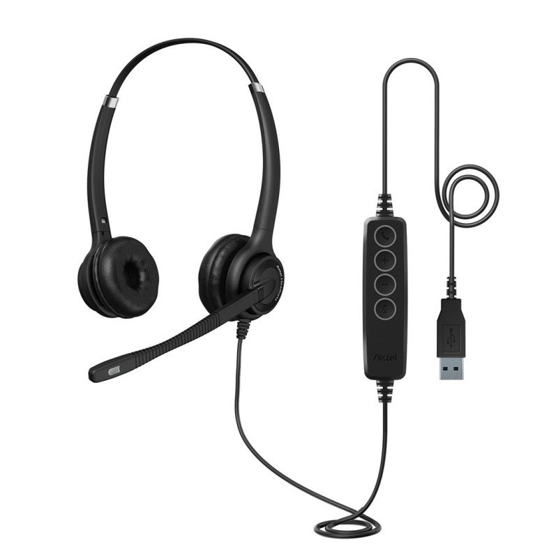 Axtel Elite UC stereo USB-A/USB-C Zestaw słuchawkowy Przewodowa Opaska na głowę Biuro/centrum telefoniczne USB Typu-A Czarny,