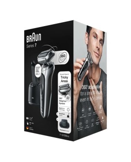 Braun Series 7 71-S7200c Golarka foliowa Przycinarka Czarny, Srebrny
