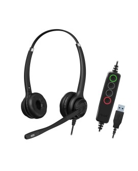 Axtel Elite UC stereo USB-A/USB-C Zestaw słuchawkowy Przewodowa Opaska na głowę Biuro/centrum telefoniczne USB Typu-A Czarny,