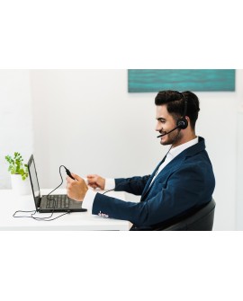 Axtel Elite UC stereo USB-A/USB-C Zestaw słuchawkowy Przewodowa Opaska na głowę Biuro/centrum telefoniczne USB Typu-A Czarny,