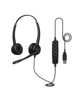 Axtel Elite UC stereo USB-A/USB-C Zestaw słuchawkowy Przewodowa Opaska na głowę Biuro/centrum telefoniczne USB Typu-A Czarny,