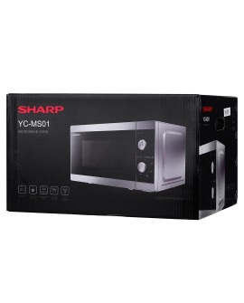 Kuchenka mikrofalowa SHARP YC-MS01E-S (800W 20l kolor srebrny)