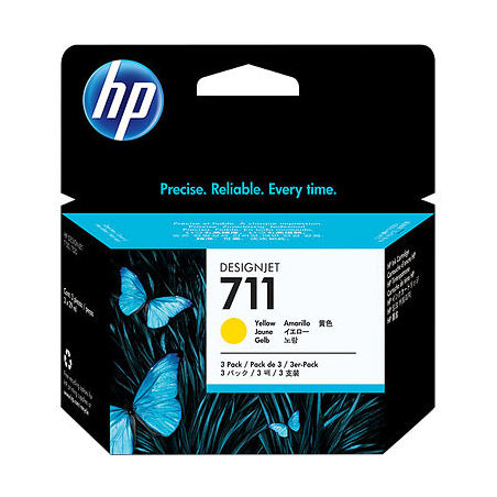 Wkład HP 711 3-pack Żółty CZ136A