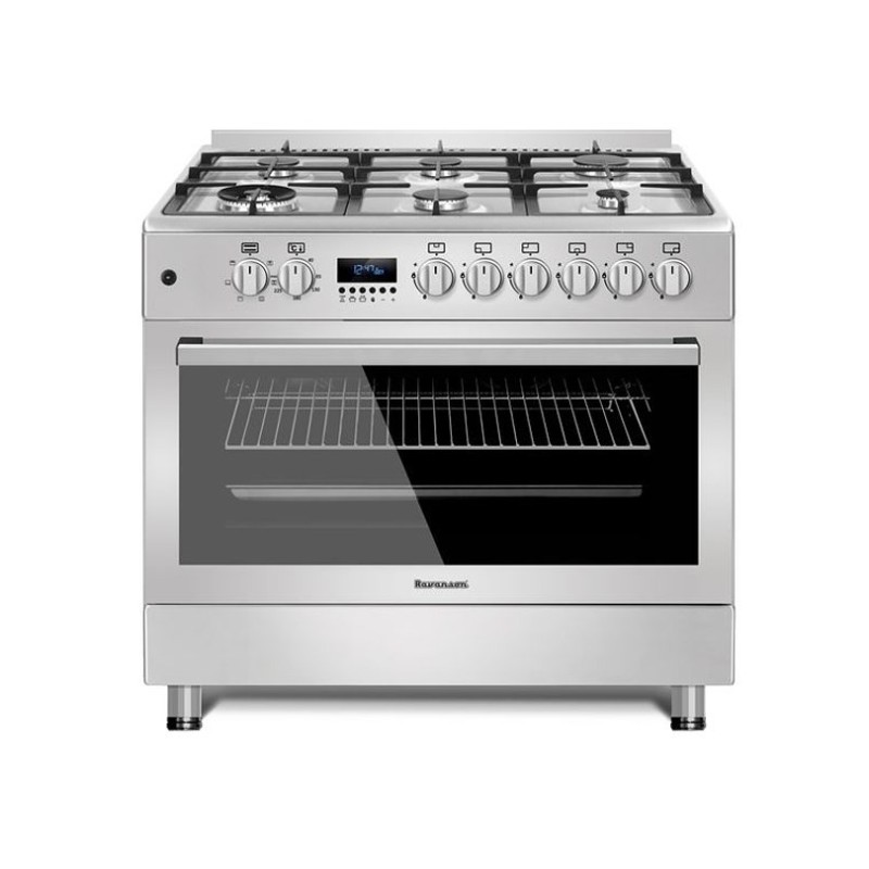 Kuchnia gazowo-elektryczna Ravanson KWGE-K90-6 TOP CHEF (Płyta gazowa Piekarnik elektryczny 900mm)