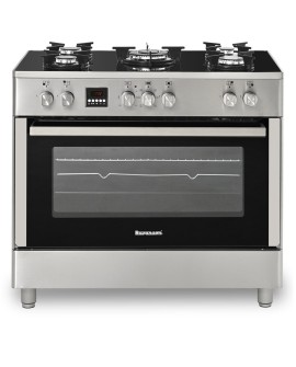 Kuchnia gazowo-elektryczna Ravanson KWGE-K90 Glass Inox