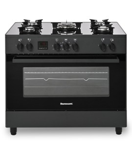 Kuchnia gazowo-elektryczna Ravanson KWGE-K90 GLASS black