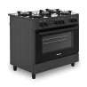 Kuchnia gazowo-elektryczna Ravanson KWGE-K90 GLASS black