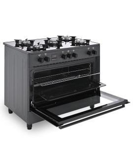 Kuchnia gazowo-elektryczna Ravanson KWGE-K90 GLASS black