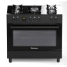 Kuchnia gazowo-elektryczna Ravanson KWGE-K90 GLASS black