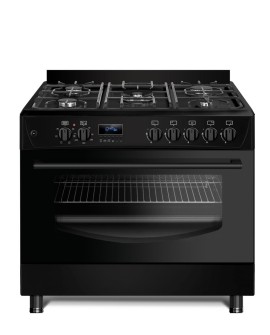 Kuchnia gazowo-elektryczna Ravanson KWGE-K90 CHEF MODERN BLACK (Płyta gazowa Piekarnik elektryczny 900mm)
