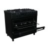 Kuchnia gazowo-elektryczna Ravanson KWGE-K90 CHEF MODERN BLACK (Płyta gazowa Piekarnik elektryczny 900mm)