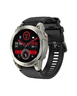 Smartwatch sportowy Manta Activ X GPS srebrny + pomarańczowy pasek