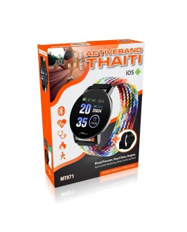 MEDIA-TECH SMARTBAND THAITI, MONITORING CIŚNIENIA KRWI, PULSU ORAZ INNYCH PARAMETRÓW, DWA PASKI NYLONOWE W ZESTAWIE MT871
