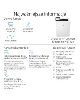 DRUKARKA LASEROWA HP LASERJET M611DN