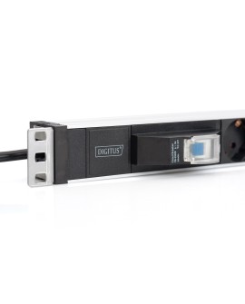 Digitus Listwa zasilająca PDU 19" Rack, 6x schuko, 2.0m, 1x wtyk unischuko, 16A, wyłącznik nadprądowy, profil aluminiowy