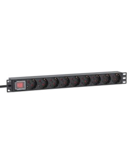 Intellinet 715133 rozdzielacz zasilania PDU 9 x gniazdo sieciowe 1U Czarny
