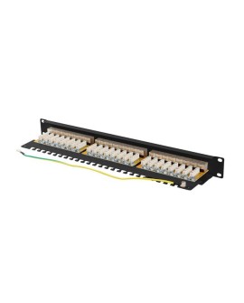 LANBERG PATCH PANEL 24 PORT 1U 19" KAT.6A FTP CZARNY PPSA-1024-B