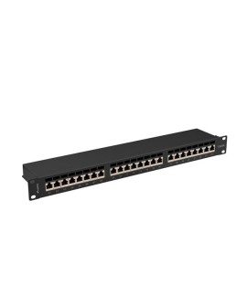 LANBERG PATCH PANEL 24 PORT 1U 19" KAT.6A FTP CZARNY PPSA-1024-B