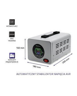 QOLTEC STABILIZATOR NAPIĘCIA AUTOMATYCZNY AVR PRO 2000VA 3%