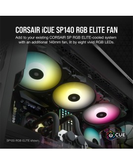 Corsair SP140 RGB ELITE Obudowa komputera Wentylator 14 cm Czarny 1 szt.