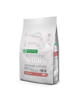 Nature's Protection White Dogs Grain Free Łosoś Starter All Breeds 1.5kg