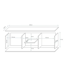 Zestaw SOHO 1 (RTV180 + Wit S1 + Półki) BI/SZ POŁ