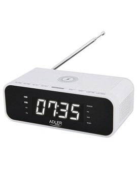 Radiobudzik z bezprzewodową ładowarką i FM Adler Adler