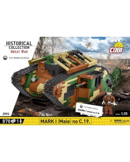 COBI 2993 Historical Collection Great War Brytyjski czołg Mark I Male no C.19 878 klocków