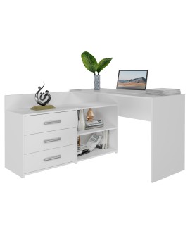 Biurko narożne + komoda DANY 120x50xH76 biały