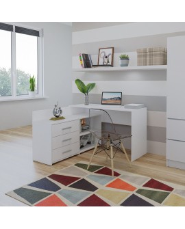 Biurko narożne + komoda DANY 120x50xH76 biały
