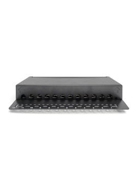 Digitus Panel krosowy (patch panel) desktop (biurkowy) 12x RJ45, LSA poziom, kat.6A, ekranowany, czarny, prowadnica kabli
