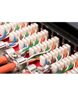 Digitus Panel krosowy (patch panel) desktop (biurkowy) 12x RJ45, LSA poziom, kat.6A, ekranowany, czarny, prowadnica kabli
