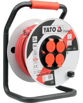 Yato YT-8106 rozgałęziacz 30 m 4 x gniazdo sieciowe Wewnątrz/Na wolnym powietrzu Czarny, Czerwony, Biały