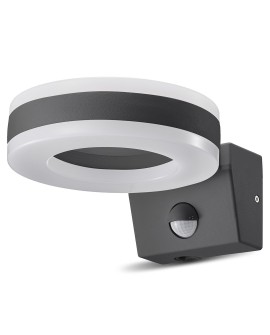 Lampa LED Maclean, ścienna, z czujnikiem PIR, PC+ALU, 20W, 1700lm, IP65, Neutral White 4000K, szara, MCE365