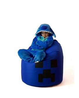 Pufa worek sako MINECRAFT niebieski XXL 110x90