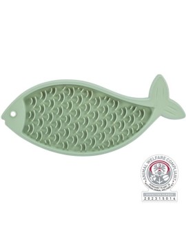 Taca na przysmaki Lick'n'Snack, dla kota, w kształcie ryby, petrol, silikon, 28 cm,